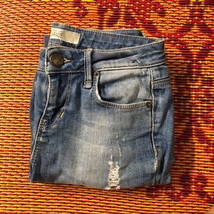 Topshop Light Wash Distressed Moto Jamie Jeans